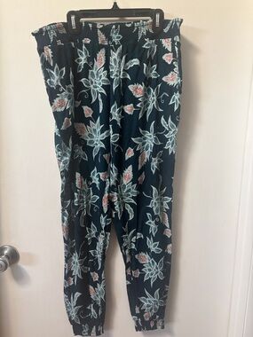 Carve Designs Dark Teal Floral Jogger Pants